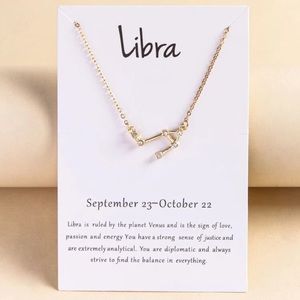 💎 Libra zodiac rhinestone pendant necklace